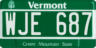 VT license plate WJE687