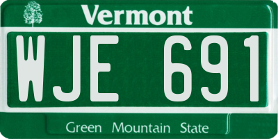 VT license plate WJE691