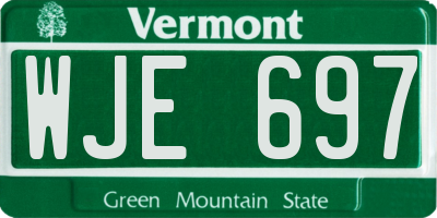 VT license plate WJE697