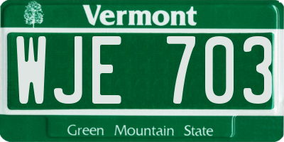 VT license plate WJE703