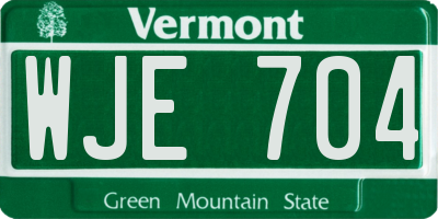 VT license plate WJE704