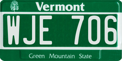 VT license plate WJE706
