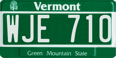 VT license plate WJE710