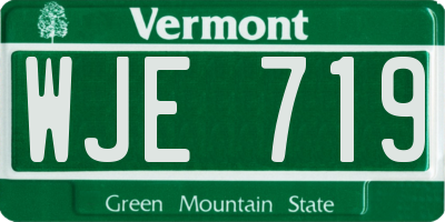 VT license plate WJE719