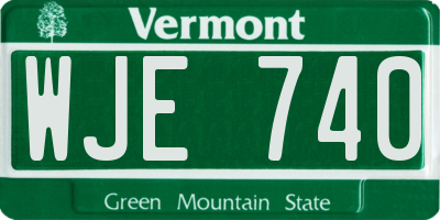 VT license plate WJE740