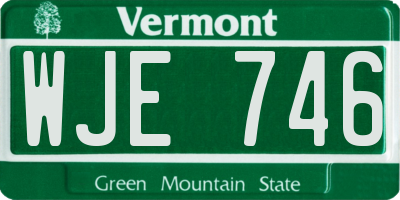 VT license plate WJE746