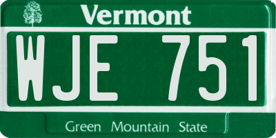 VT license plate WJE751