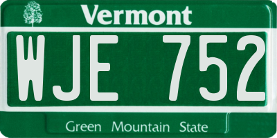 VT license plate WJE752