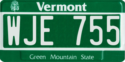 VT license plate WJE755
