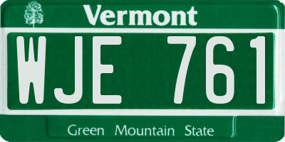 VT license plate WJE761