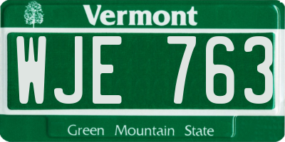 VT license plate WJE763