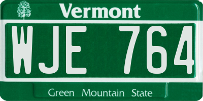 VT license plate WJE764