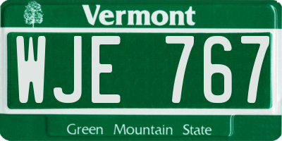 VT license plate WJE767