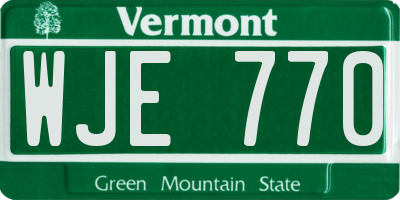 VT license plate WJE770