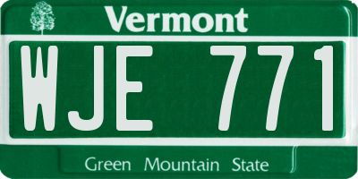 VT license plate WJE771