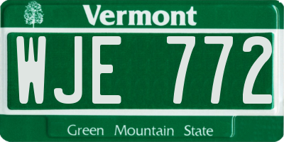 VT license plate WJE772
