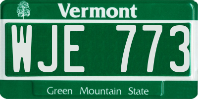 VT license plate WJE773