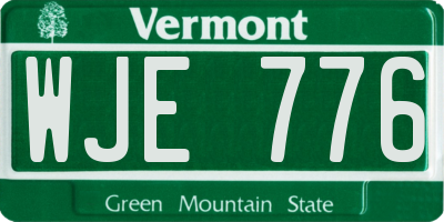 VT license plate WJE776