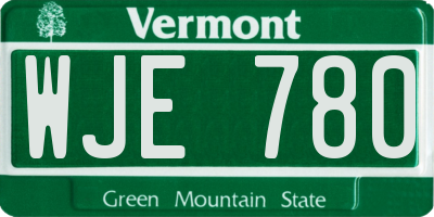 VT license plate WJE780