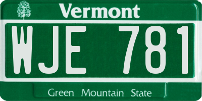 VT license plate WJE781