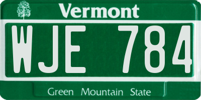VT license plate WJE784