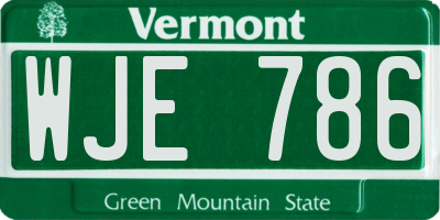 VT license plate WJE786