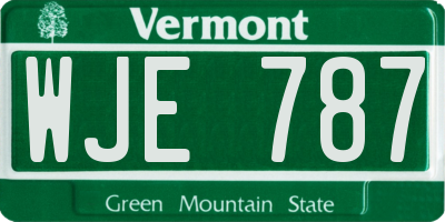 VT license plate WJE787