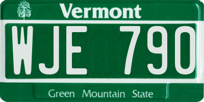VT license plate WJE790