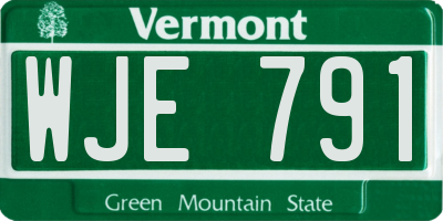 VT license plate WJE791