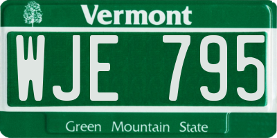 VT license plate WJE795