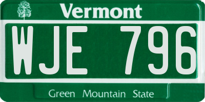 VT license plate WJE796