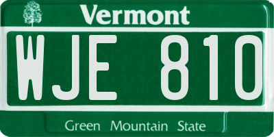 VT license plate WJE810