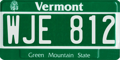 VT license plate WJE812