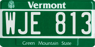 VT license plate WJE813