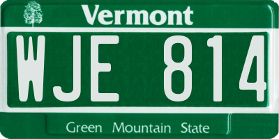 VT license plate WJE814