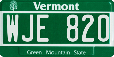 VT license plate WJE820