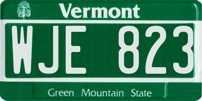 VT license plate WJE823