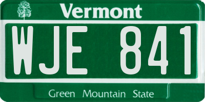 VT license plate WJE841