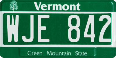 VT license plate WJE842