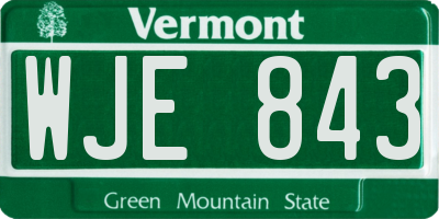 VT license plate WJE843