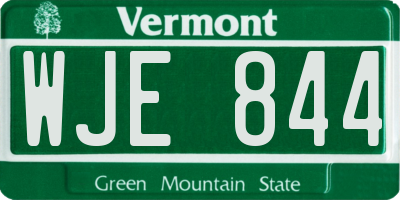 VT license plate WJE844