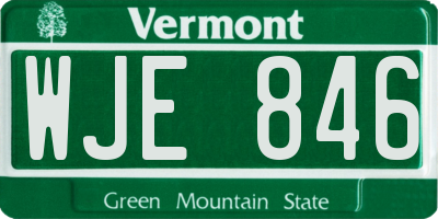 VT license plate WJE846