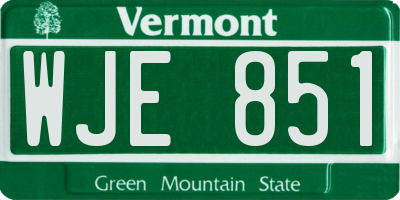 VT license plate WJE851