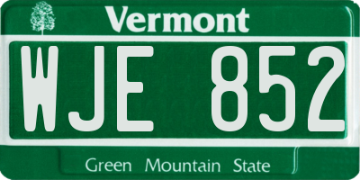 VT license plate WJE852