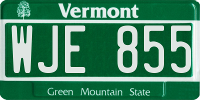 VT license plate WJE855