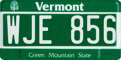 VT license plate WJE856