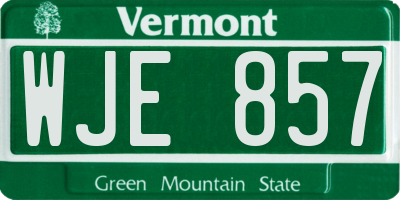 VT license plate WJE857
