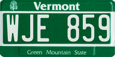 VT license plate WJE859