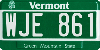 VT license plate WJE861