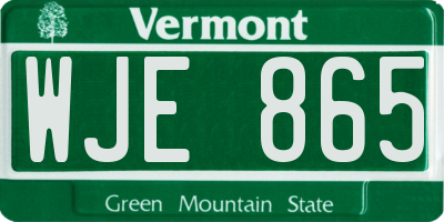 VT license plate WJE865